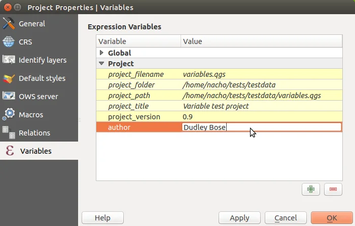Adding new variables to a project