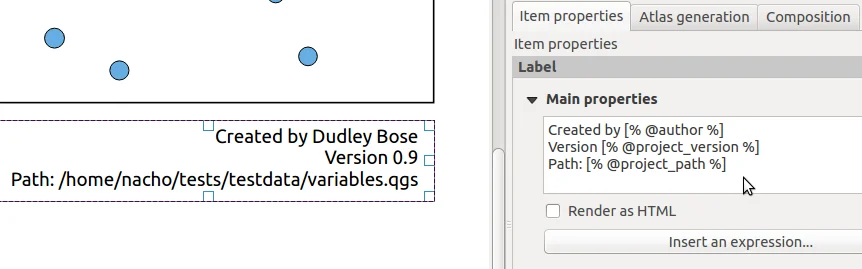Variables in a composer label