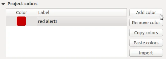 Define a colour in the project's colour scheme...